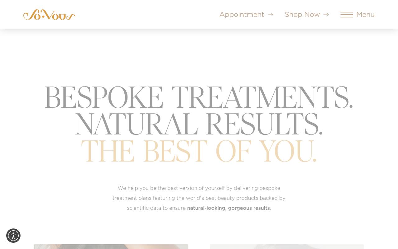 Sovous homepage with premium aesthetic and consultation CTA