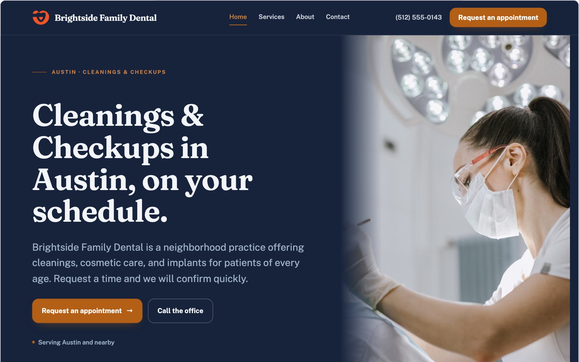 Brightside Family Dental demo website built with Go