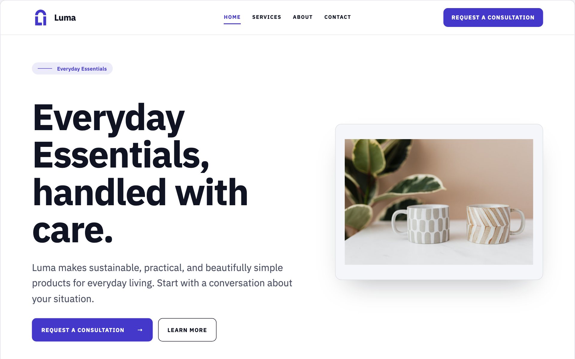 Luma demo website built with Routeless Go