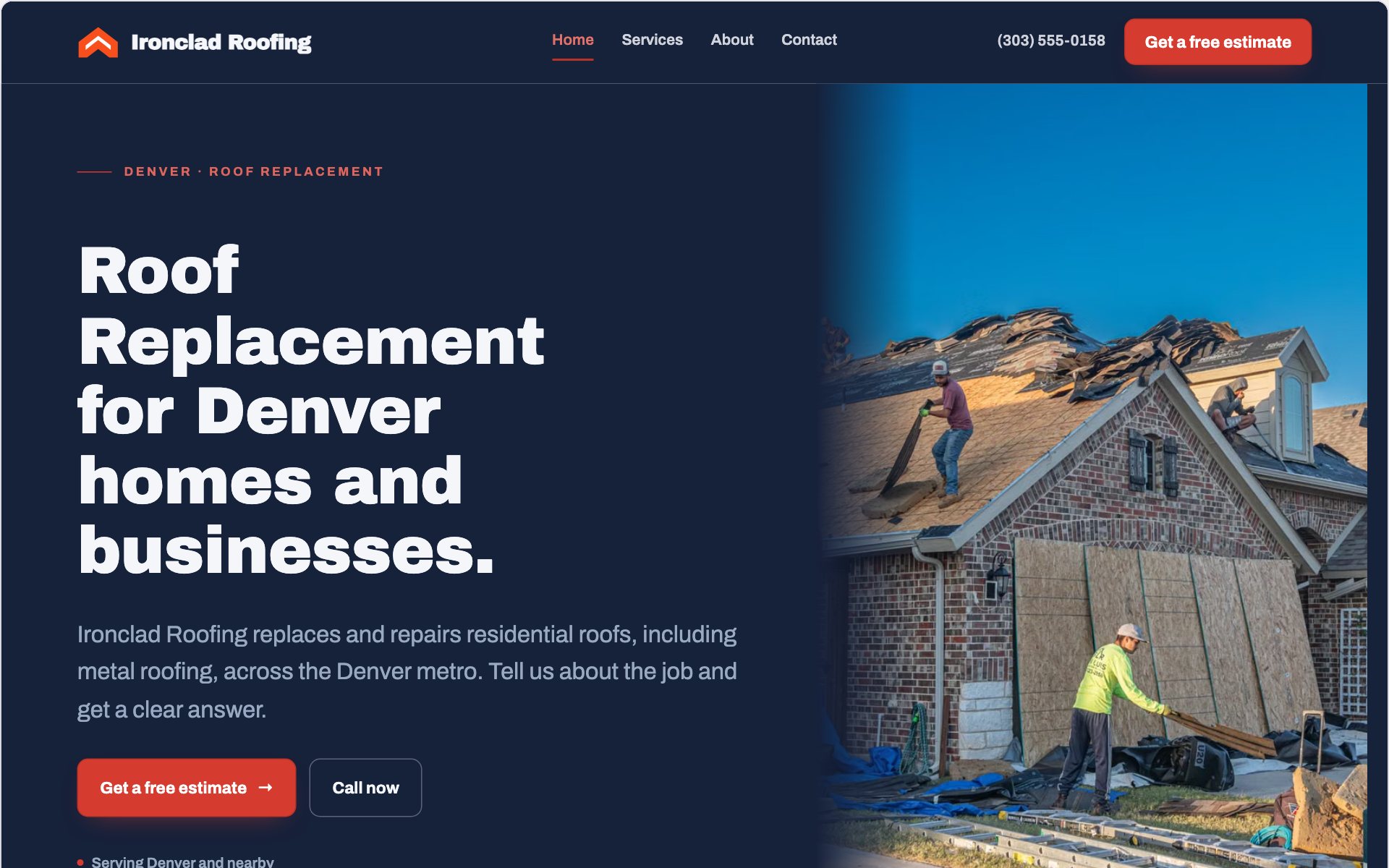 Ironclad Roofing demo website built with Go