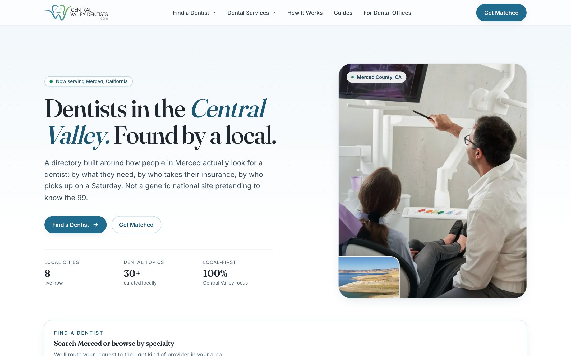 Central Valley Dentists homepage