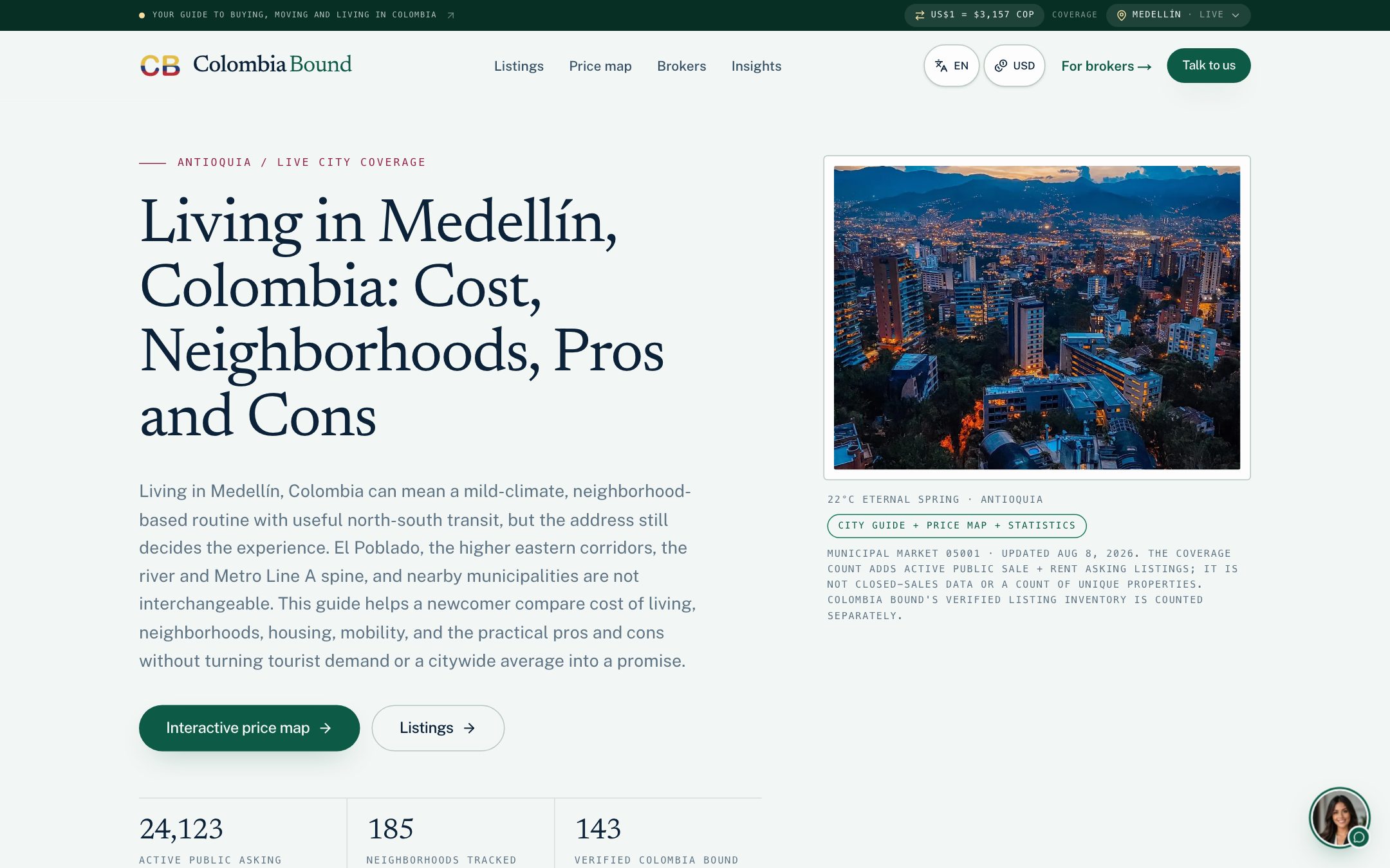 Colombia Bound homepage