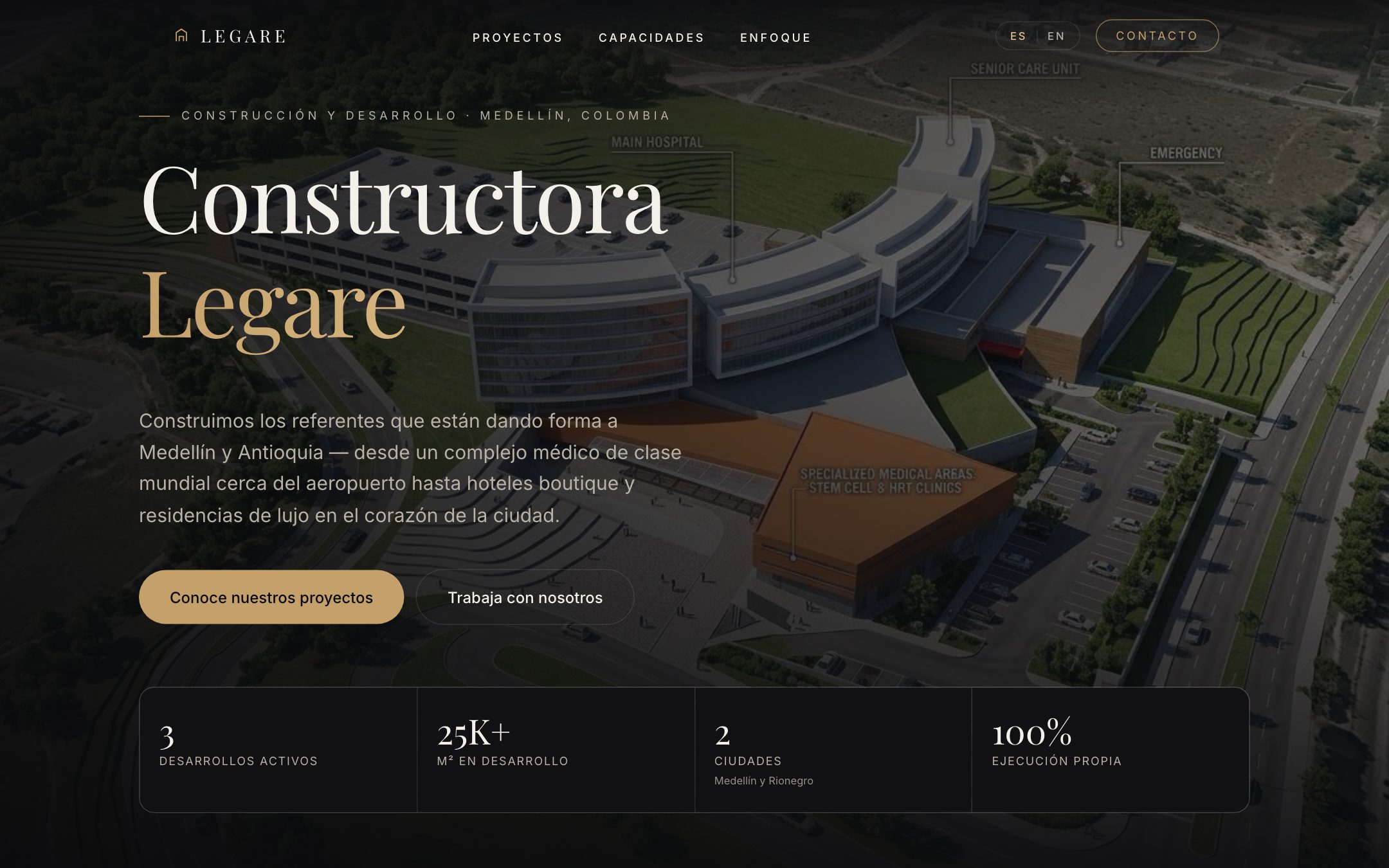 Constructora Legare website home page