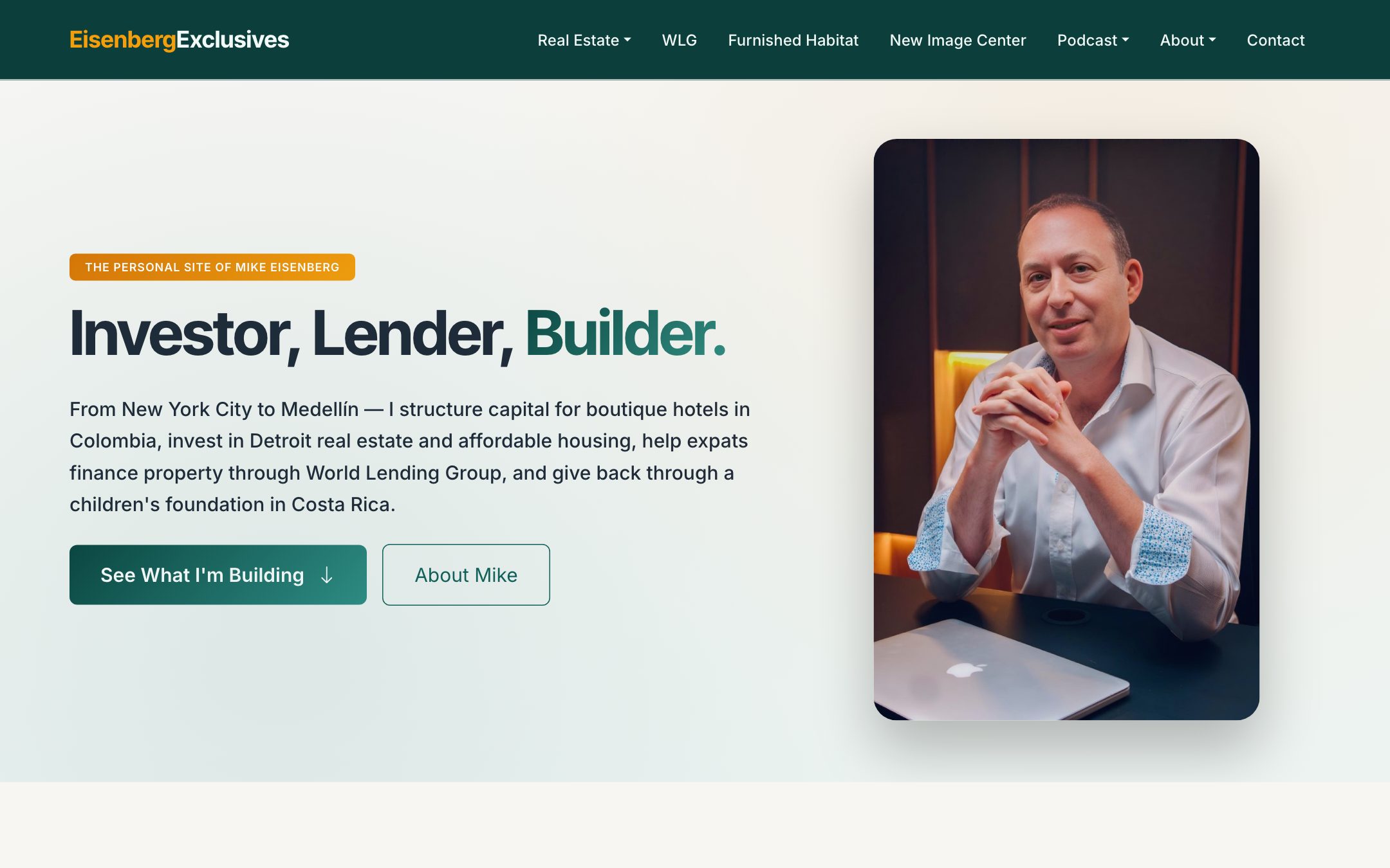 Eisenberg Exclusives website home page