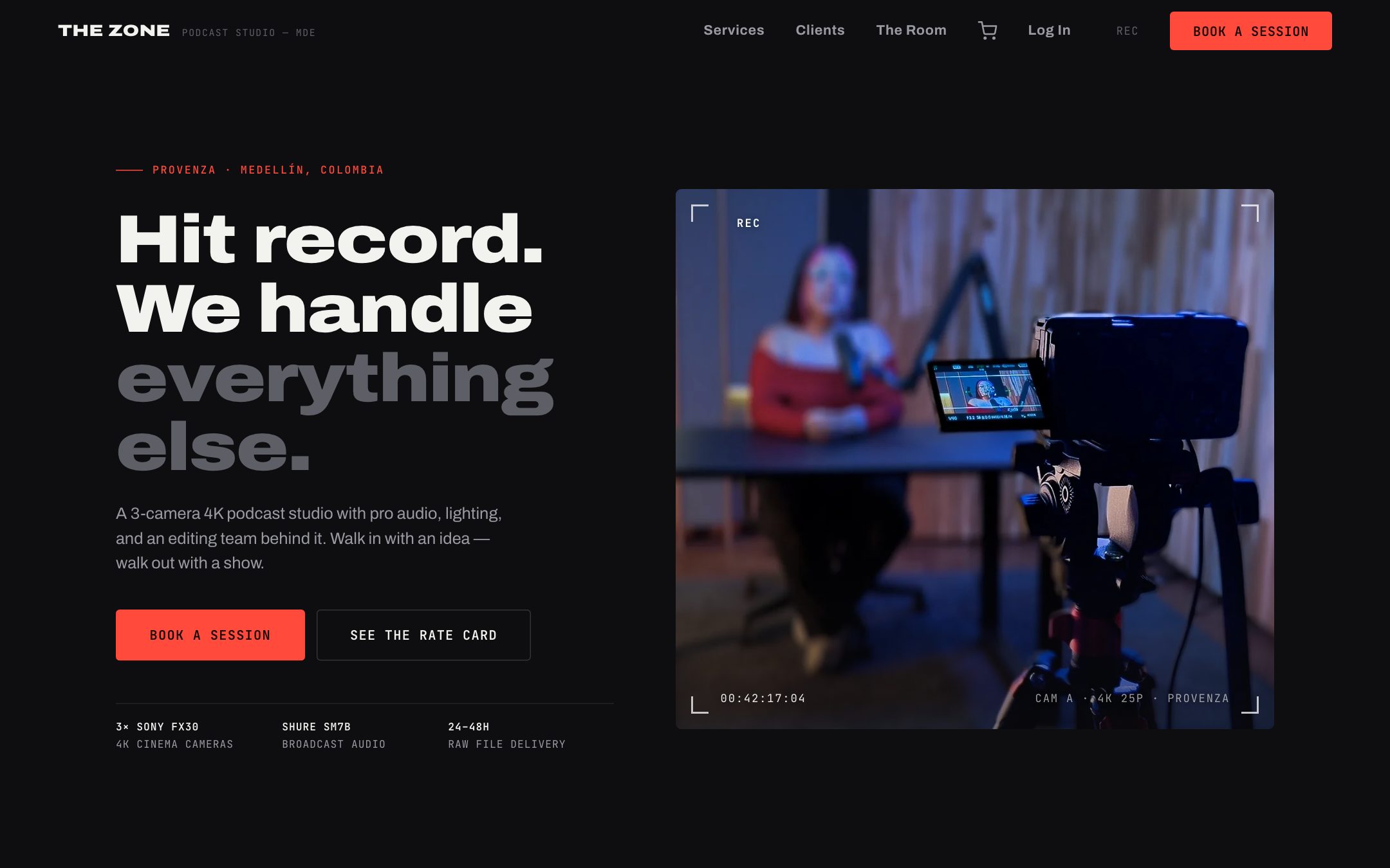 The Zone Podcast Studio homepage