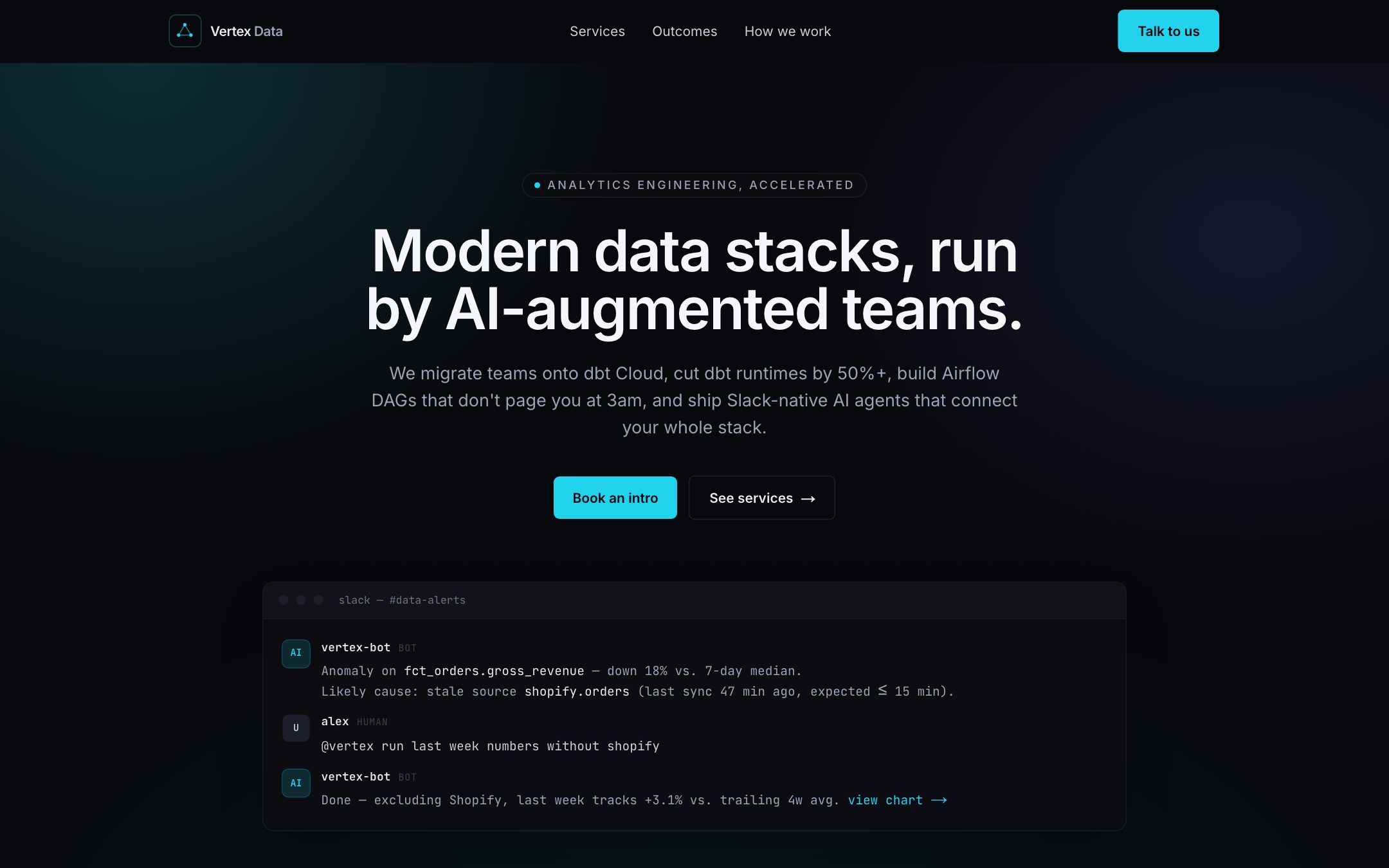 Vertex Data Consulting homepage